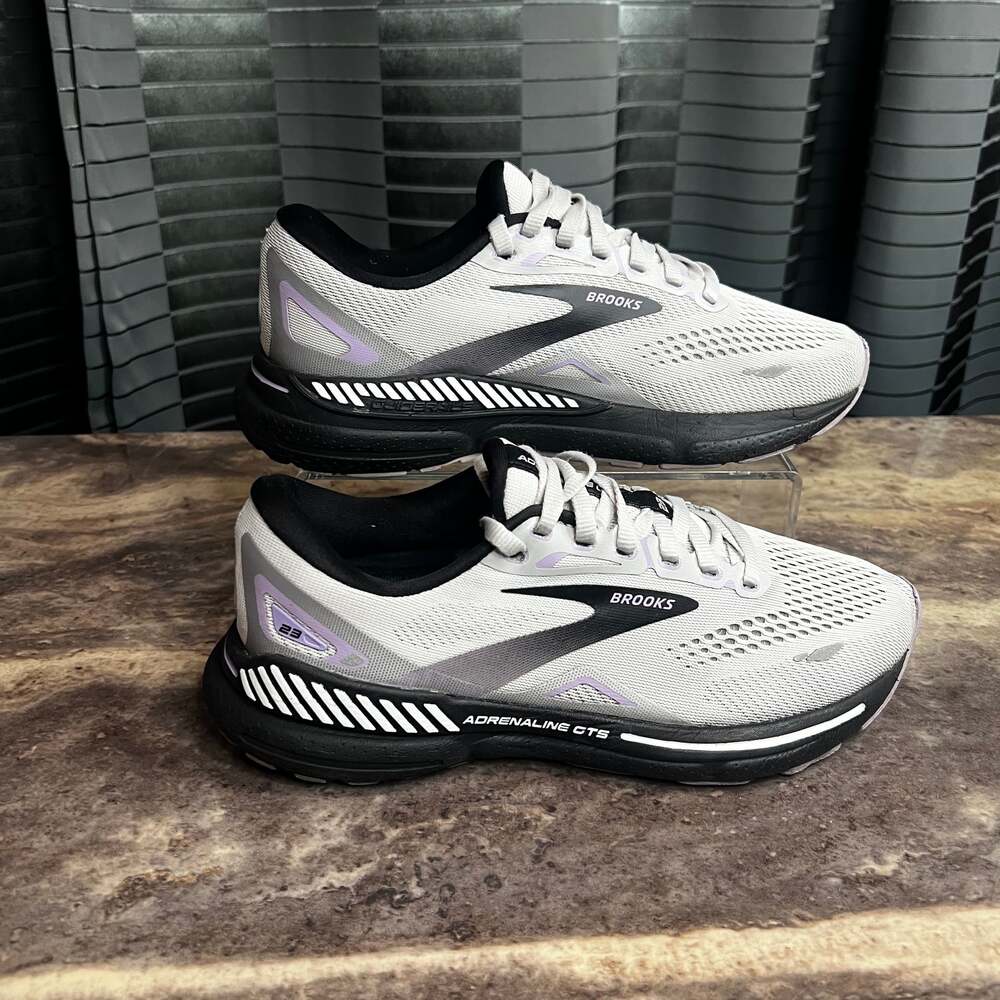 Women’s Brooks Adrenaline GTS 23 Running Shoes - White/Lavender
